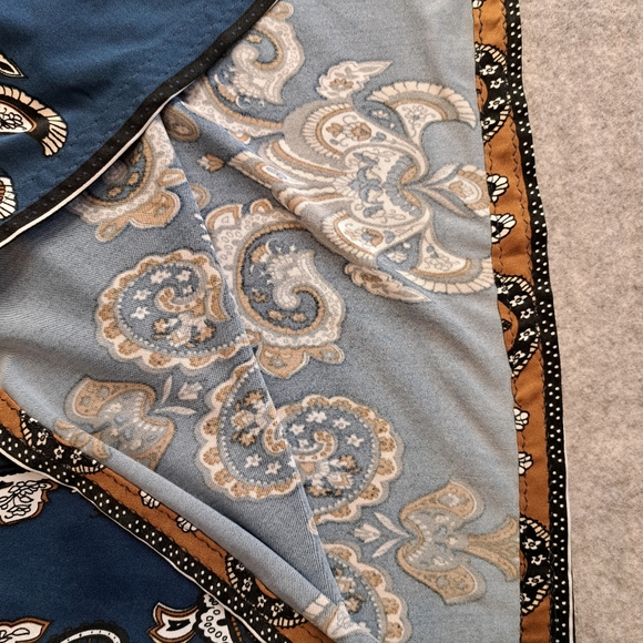 Blue Medium Strapless Maxi Dress Stretchy Paisley Bohemian - Picture 9 of 10